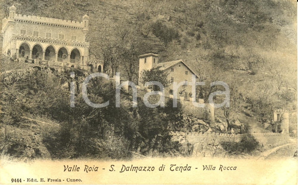 Cartolina originale da collezione 1906 SAN DALMAZZO DI TENDA (F) Veduta di Villa ROCCA *Cartolina VALLE ROIA 1