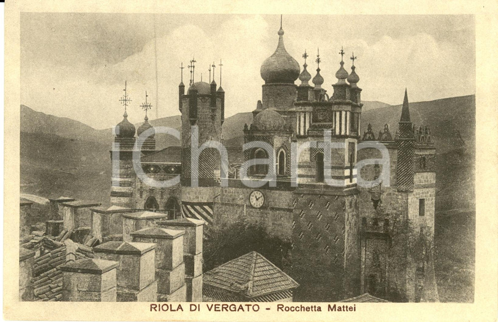 Cartolina originale da collezione 1940 ca RIOLA DI VERGATO (BO) Veduta della ROCCHETTA MATTEI *Cartolina FP NV 1