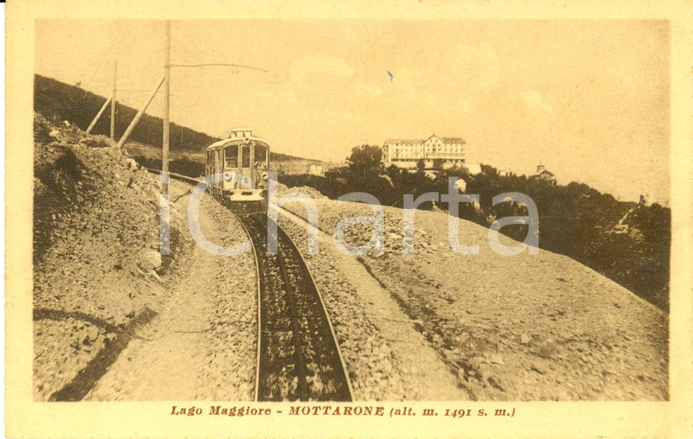Cartolina originale da collezione 1930 ca MONTE MOTTARONE - LAGO MAGGIORE Ferrovia a cremagliera *Cartolina FP NV 1