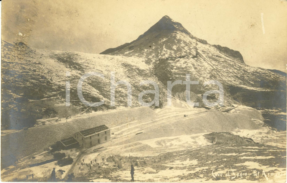 Cartolina originale da collezione 1910 ca MONTE SAGRO (MS) Veduta delle cave di marmo *Cartolina FP NV DANNEGGIATA 1