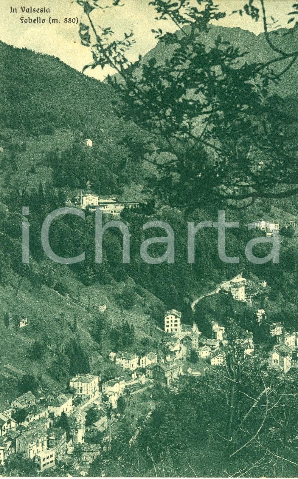 Cartolina originale da collezione 1956 FOBELLO VC VALSESIA Veduta panoramica dell abitato Cartolina FP VG 1
