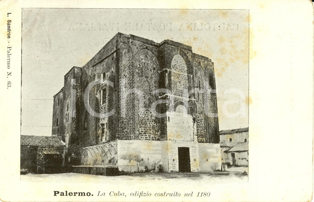 Cartolina originale da collezione 1900 ca PALERMO Veduta esterna del Castello della CUBA Cartolina postale FP NV 1