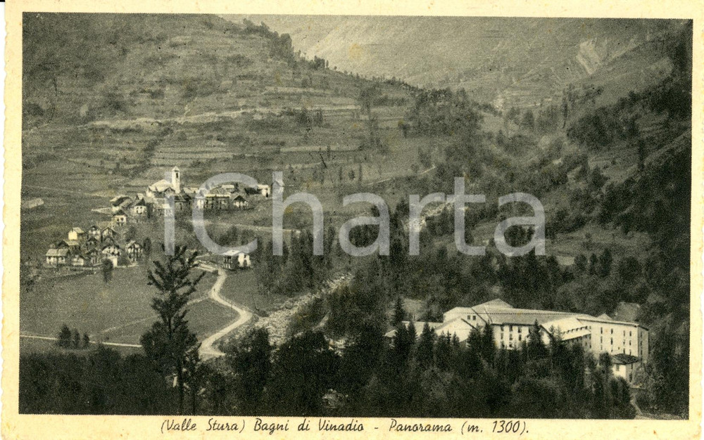 Cartolina originale da collezione 1945 BAGNI DI VINADIO (CN) VALLE STURA Panorama *Cartolina FP VG 1