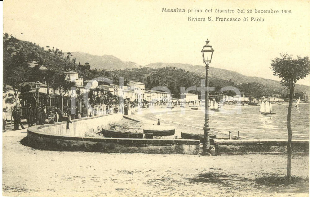 Cartolina originale da collezione 1910 ca MESSINA Riviera SAN FRANCESCO DI PAOLA prima del TERREMOTO *Cartolina FP 1