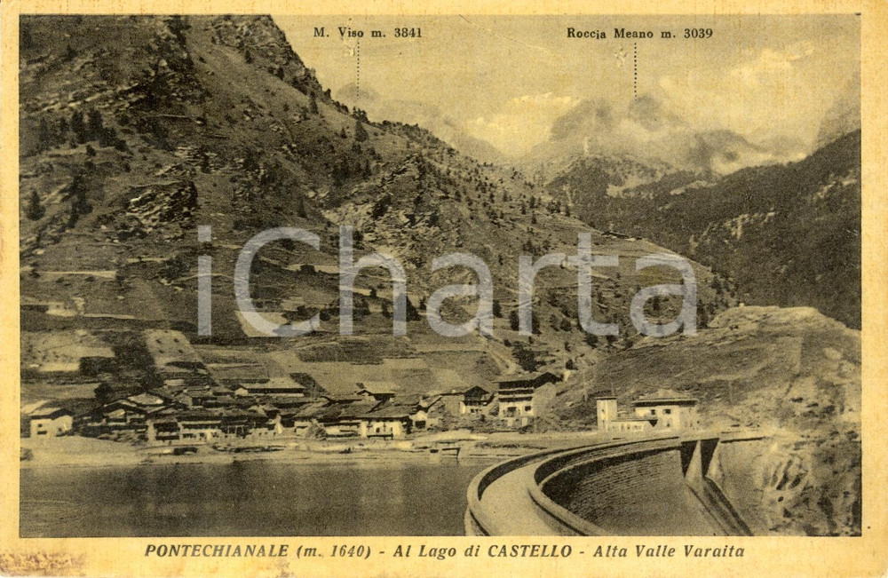 Cartolina originale da collezione 1940 ca PONTECHIANALE CN ALTA VALLE VARAITA Lago di CASTELLO Cartolina FP NV 1