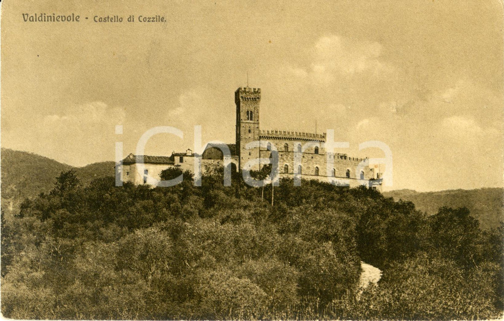 Cartolina originale da collezione 1920 ca VALDINIEVOLE PT Veduta del Castello di COZZILE Cartolina FP NV 1