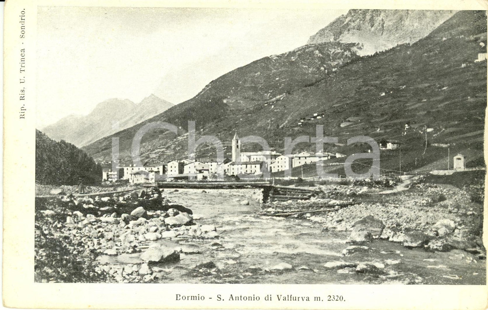 Cartolina originale da collezione 1900 ca VALFURVA SO Panorama della frazione SANT ANTONIO Cartolina FP NV 1