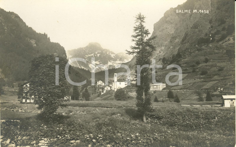 Cartolina originale da collezione 1940 ca BALME (TO) VALLI DI LANZO Scorcio panoramico del paese *Cartolina FP VG 1