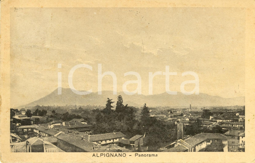 Cartolina originale da collezione 1933 ALPIGNANO TO Veduta panoramica dell abitato Cartolina postale FP VG 1