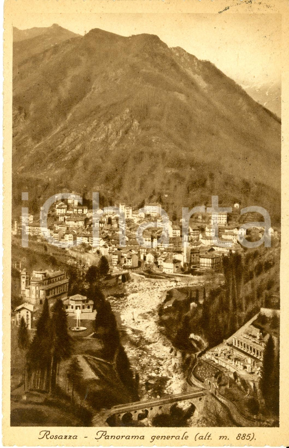Cartolina originale da collezione 1937 ROSAZZA (BI) Panorama generale *Cartolina postale FP VG 1