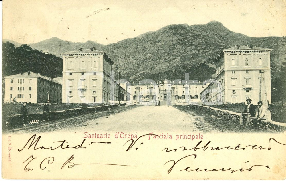 Cartolina originale da collezione 1900 ca SANTUARIO DI OROPA (BI) Veduta facciata principale *Cartolina FP VG 1