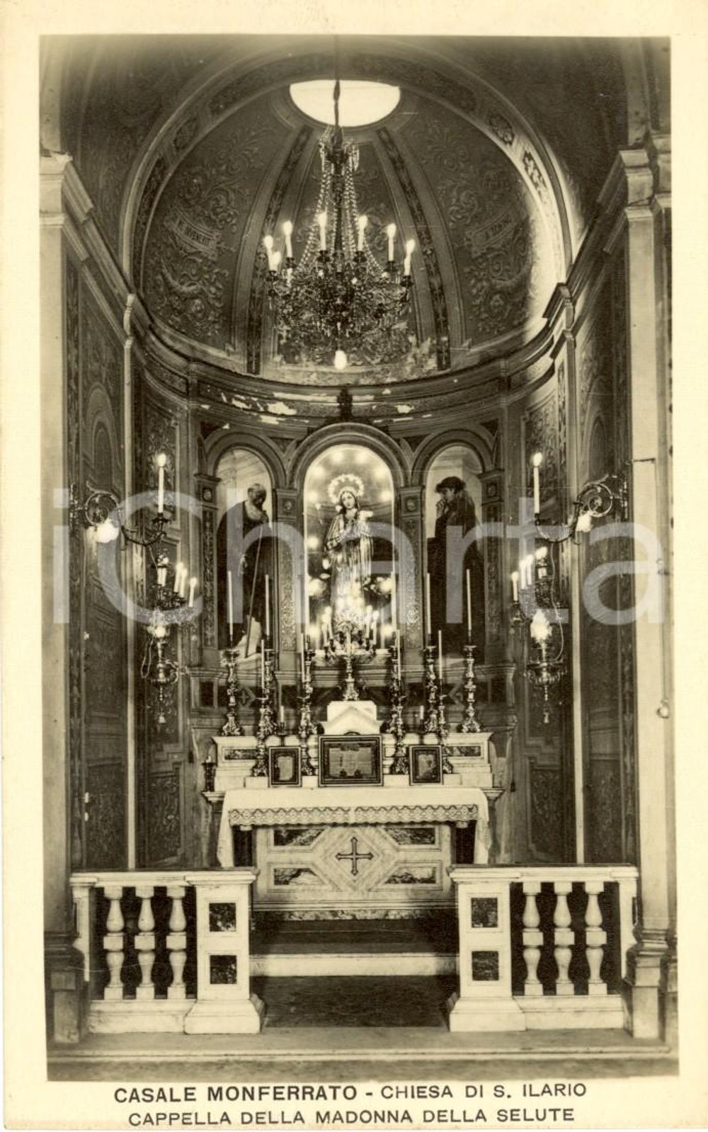 Cartolina originale da collezione 1940 ca CASALE MONFERRATO (AL) Chiesa SANT'ILARIO cappella Madonna salute *FP NV 1
