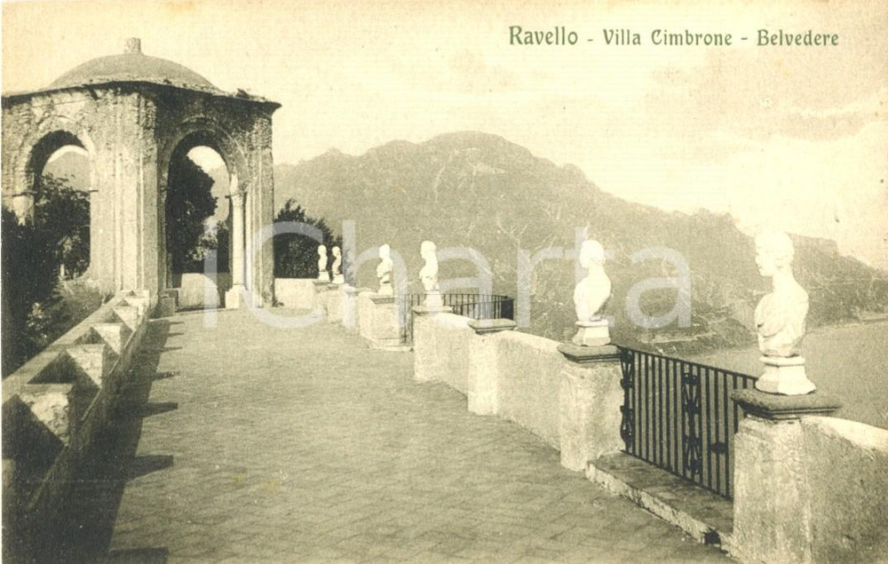 Cartolina originale da collezione 1930 ca RAVELLO (SA) Belvedere di VILLA CIMBRONE *Cartolina FP NV 1