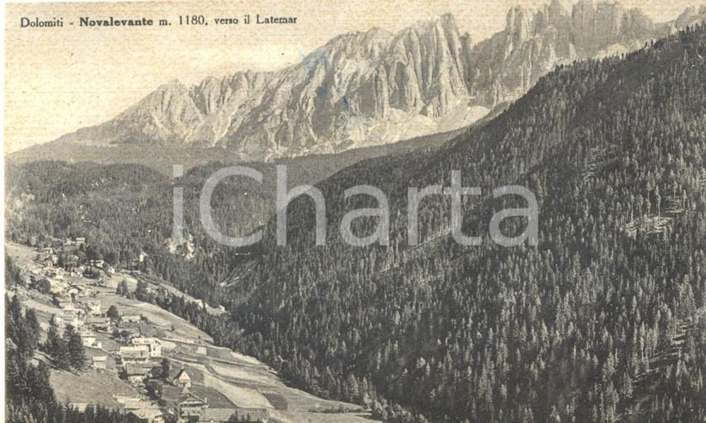 Cartolina originale da collezione 1950 NOVA LEVANTE (BZ) Panorama delle Dolomiti - LATEMAR *Cartolina FP VG 1