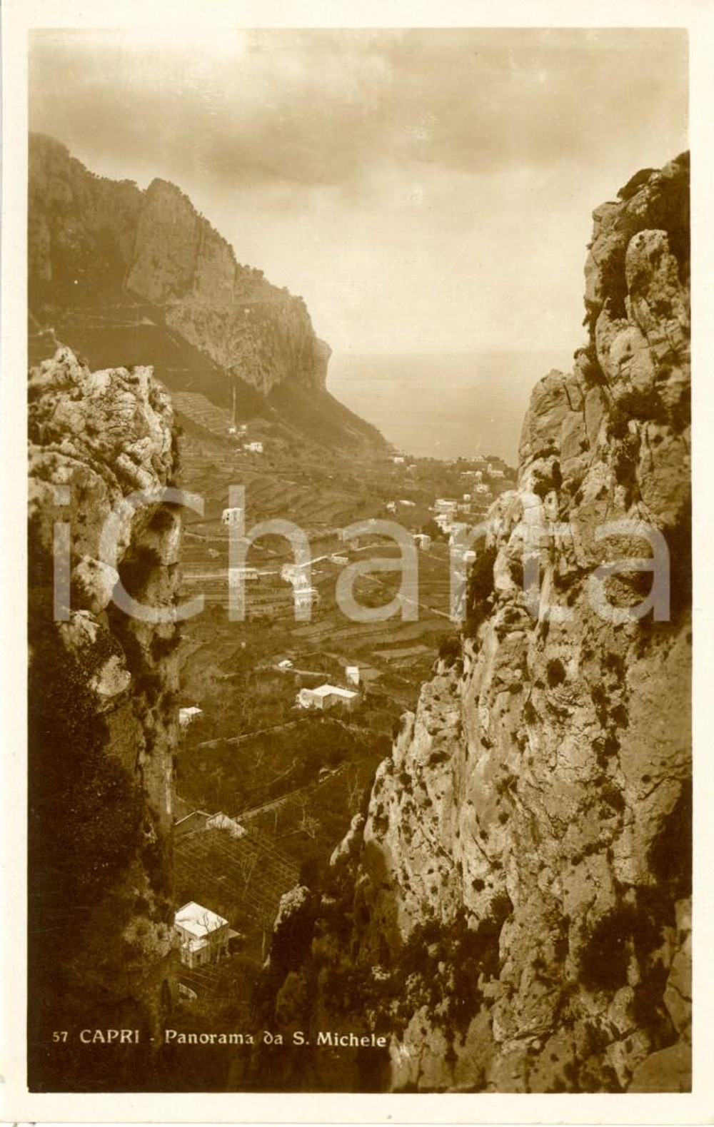 Cartolina originale da collezione 1930 ca ANACAPRI (NA) Veduta panoramica da Villa SAN MICHELE *Cartolina FP NV 1
