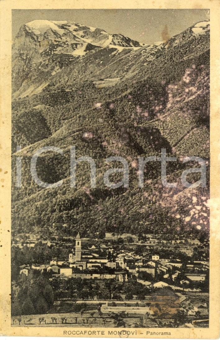 Cartolina originale da collezione 1941 ROCCAFORTE MONDOVI  CN Panorama dell abitato Cartolina DANNEGGIATA FP VG 1