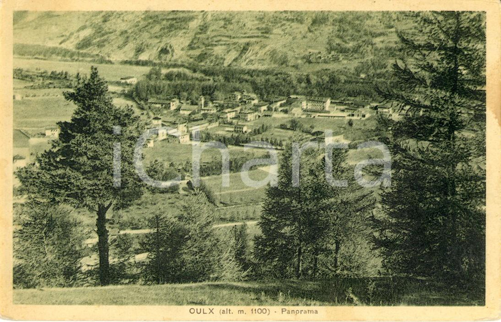 Cartolina originale da collezione 1938 OULX TO Veduta panoramica dell abitato Cartolina postale FP VG 1