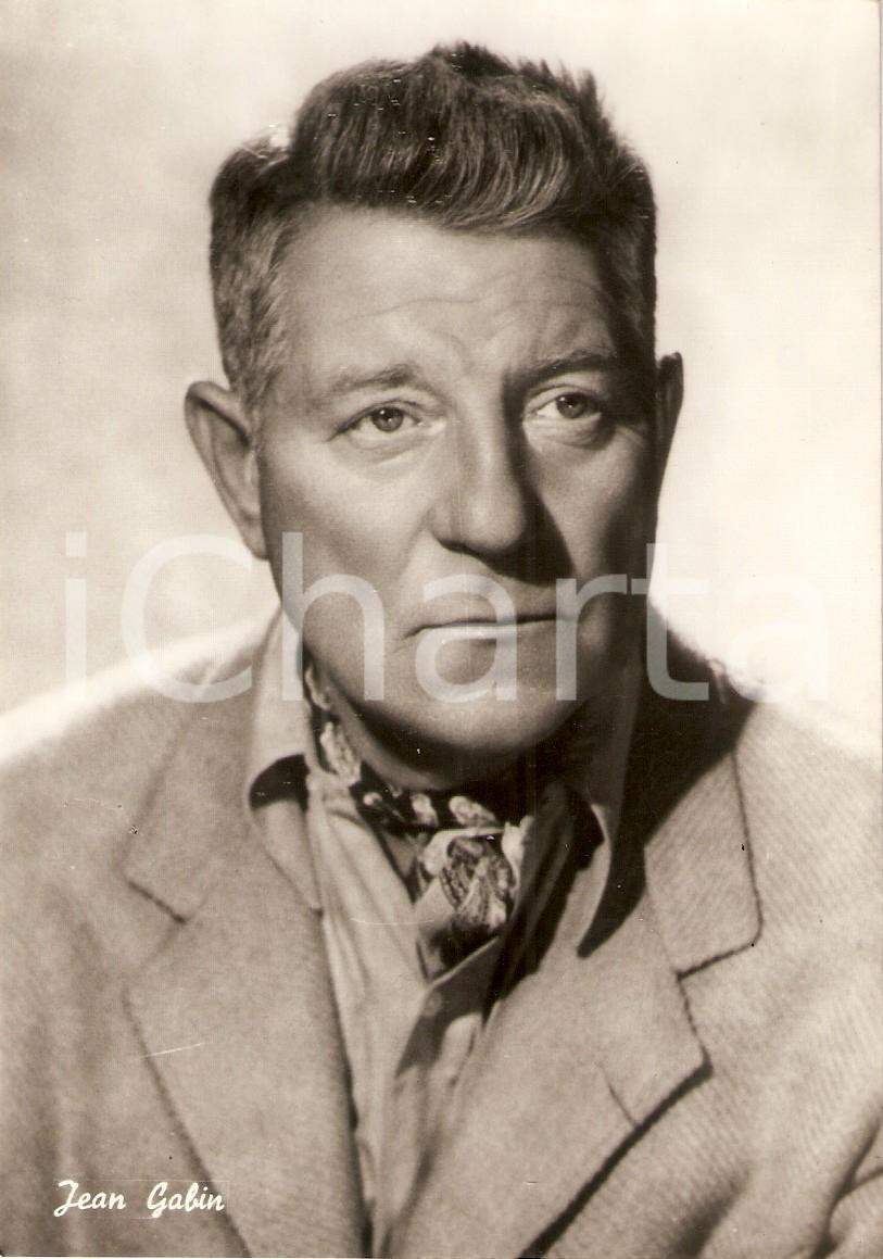 Cartolina originale da collezione 1950 ca CINEMA Actor Jean GABIN Portrait with ascot Cartolina FG NV 1