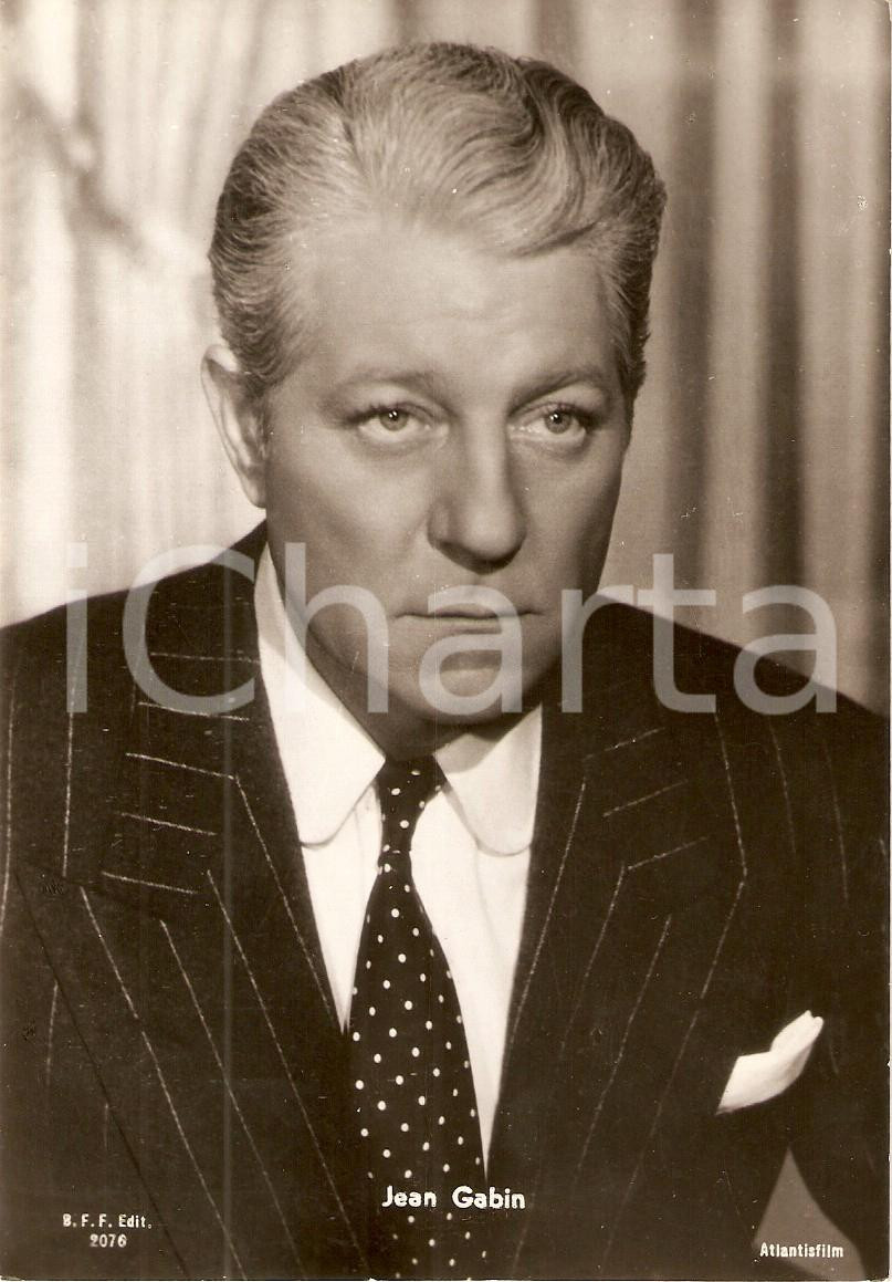 Cartolina originale da collezione 1950 ca CINEMA Actor Jean GABIN Portrait with polka dot tie Cartolina FG NV 1