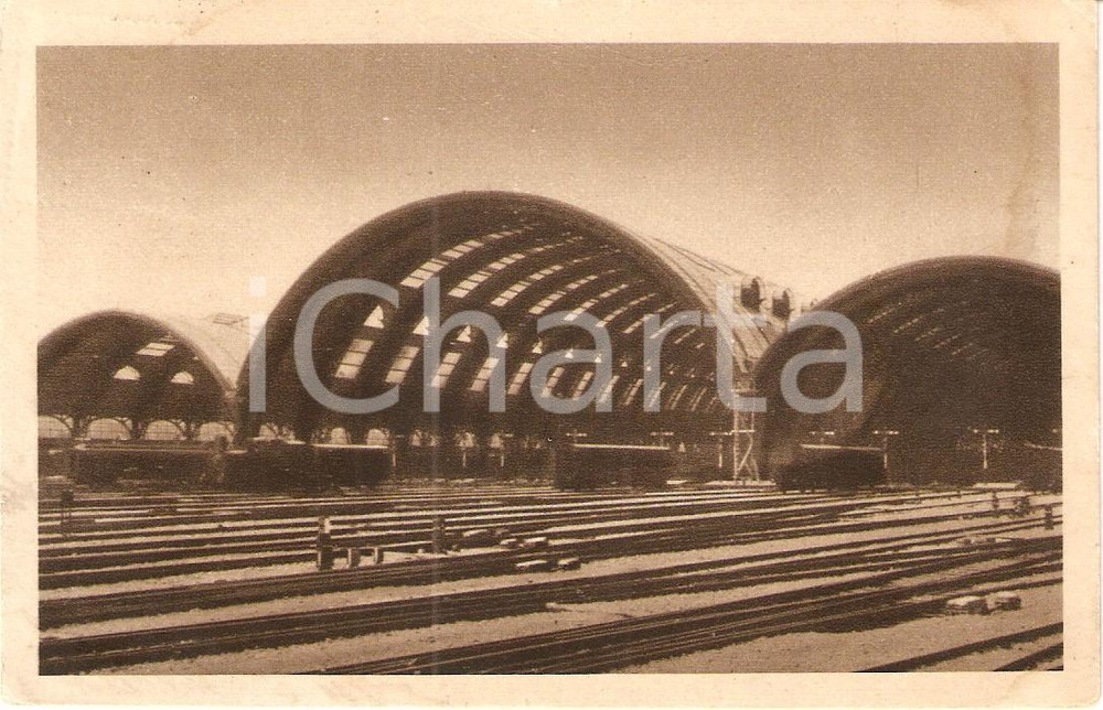 Cartolina originale da collezione 1935 MILANO Tettoie della STAZIONE CENTRALE Cartolina FP VG 1