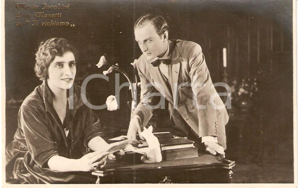 Cartolina originale da collezione 1921 IL RICHIAMO Maria JACOBINI Lido MANETTI in una scena del film Cartolina FP 1