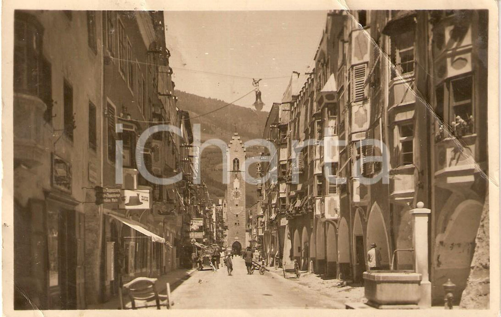 Cartolina originale da collezione 1934 VIPITENO BZ Veduta con TORRE DELLE DODICI Cartolina DANNEGGIATA 1