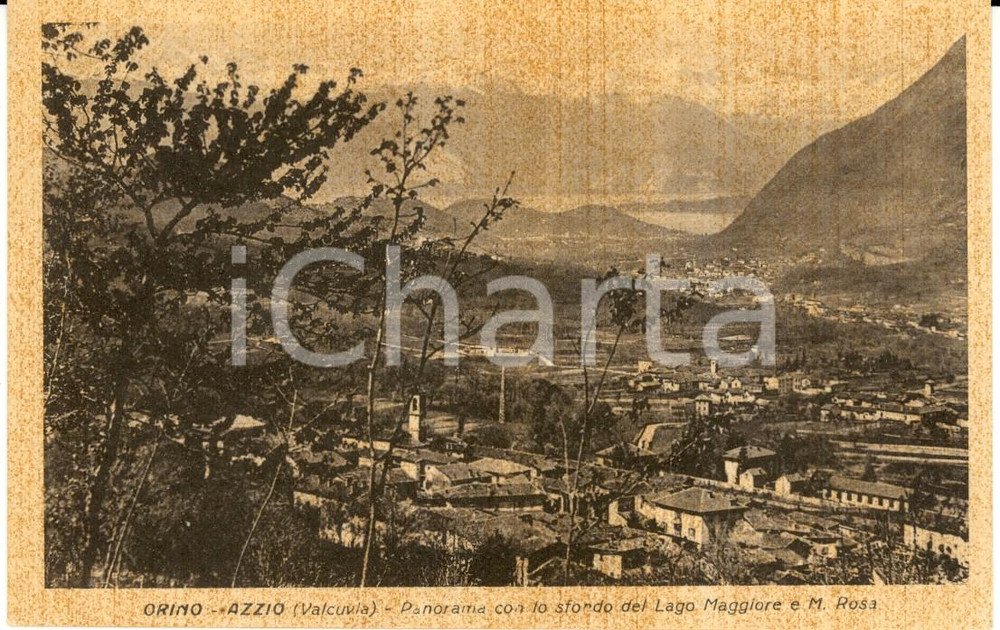 Cartolina originale da collezione 1949 ORINO (VA) Panorama VALCUVIA con Lago MAGGIORE *Cartolina FP VG 1