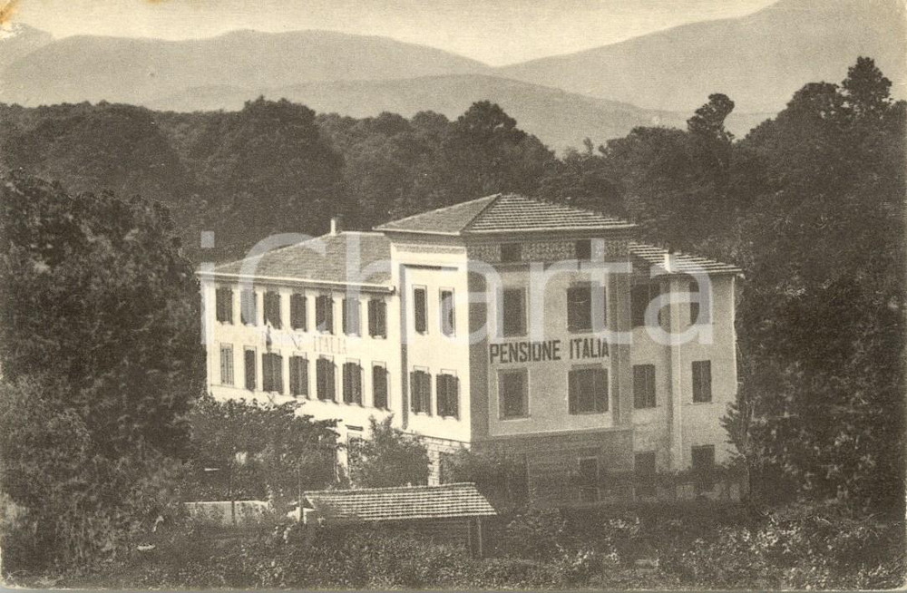 Cartolina originale da collezione 1930 ca FIUGGI FONTE Pensione ITALIA di Alfredo AMBROSI *Cartolina FP NV 1