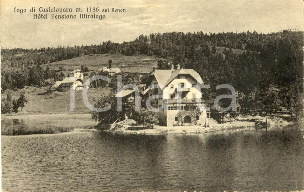 Cartolina originale da collezione 1930 ca RENON BZ Hotel MIRALAGO dal Lago di COSTALOVARA Cartolina FP NV 1