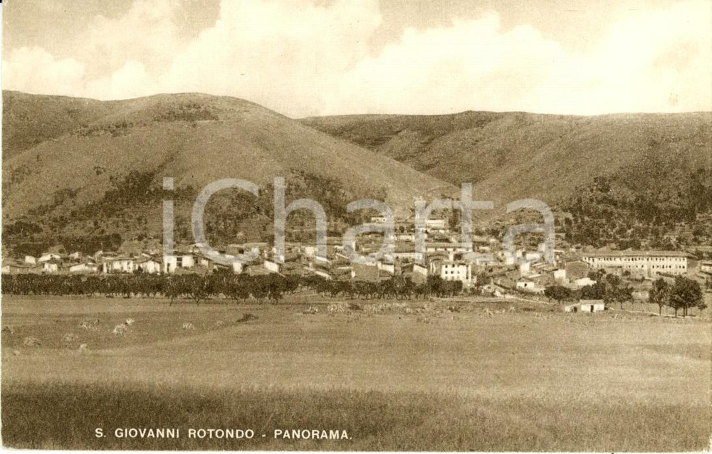 Cartolina originale da collezione 1930 ca SAN GIOVANNI ROTONDO (FG) Panorama della cittadina *Cartolina postale FP 1