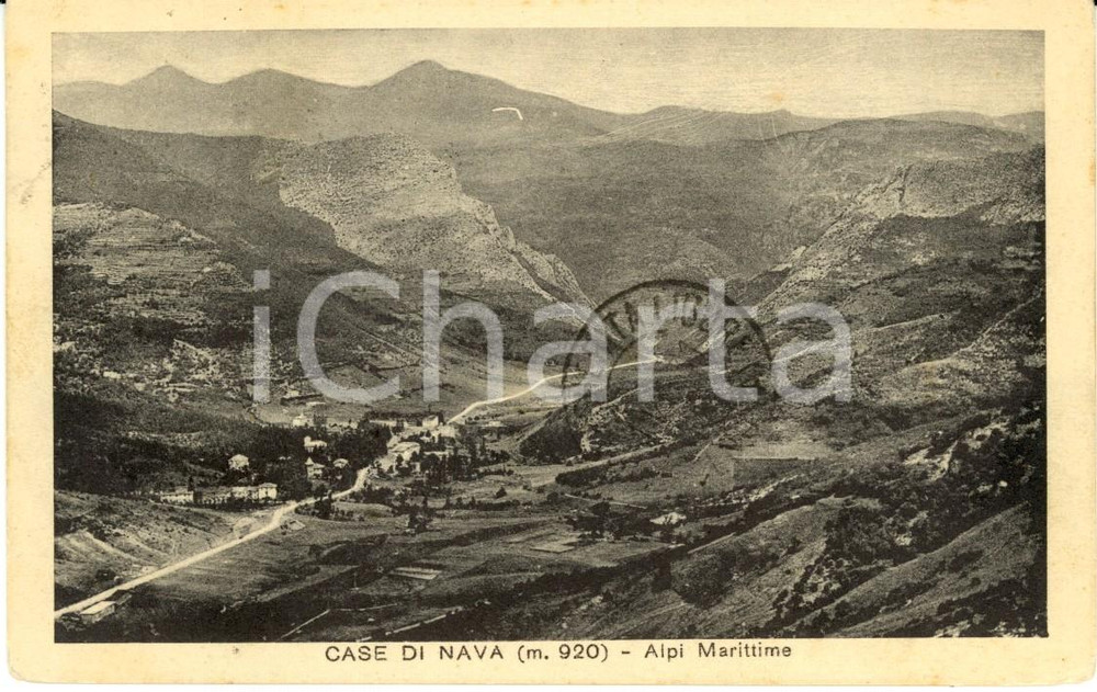 Cartolina originale da collezione 1931 PORNASSIO (IM) Veduta della frazione CASE DI NAVA sull'omonimo Colle *FP VG 1