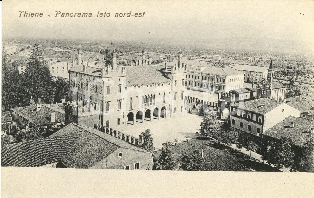 Cartolina originale da collezione 1910 THIENE VI Panorama del lato NordEst del Castello PORTO COLLEONI FP NV 1