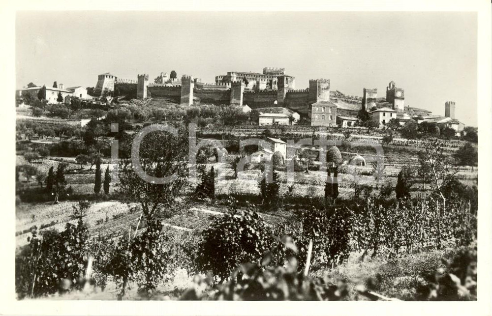 Cartolina originale da collezione 1930 ca GRADARA PU Panorama con il Castello MALATESTIANO Cartolina FP NV 1