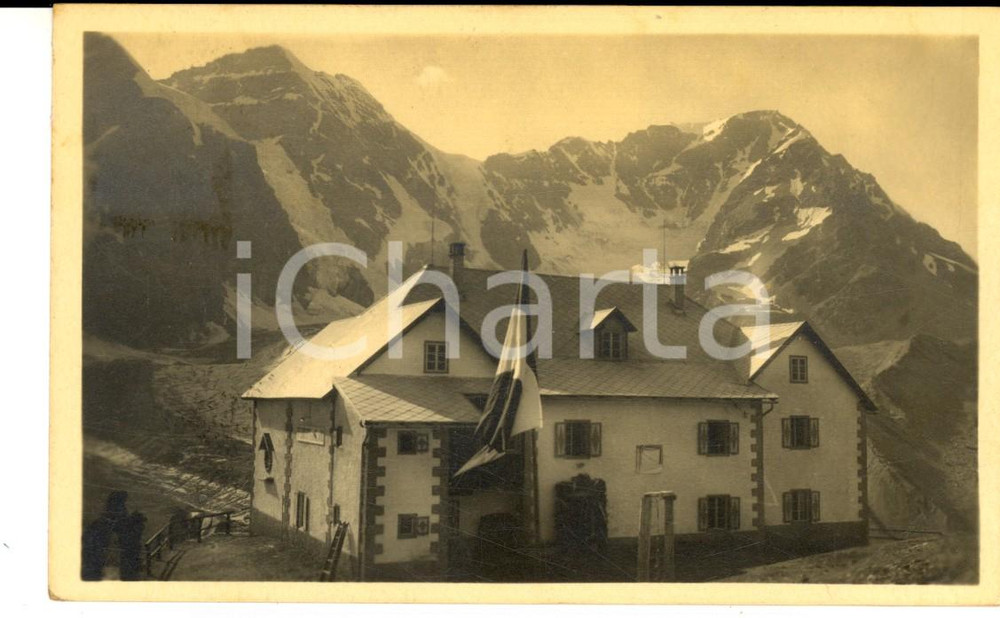 Cartolina originale da collezione 1928 STELVIO BZ Veduta del rifugio CITTA  DI MILANO Cartolina TIMBRO CAI 1