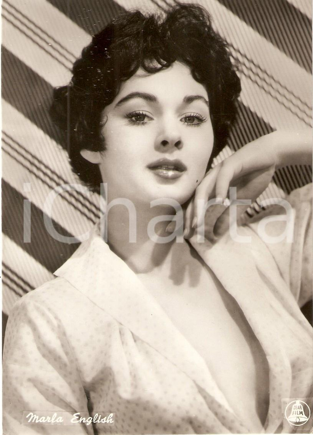Cartolina originale da collezione 1955 ca CINEMA Actress Marla ENGLISH Portrait *Cartolina FG NV 1
