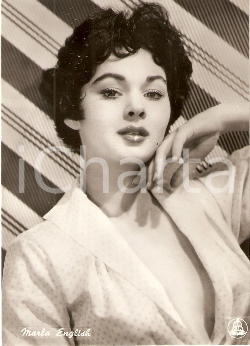 Cartolina originale da collezione 1955 ca CINEMA Actress Marla ENGLISH Portrait Cartolina FG NV 1
