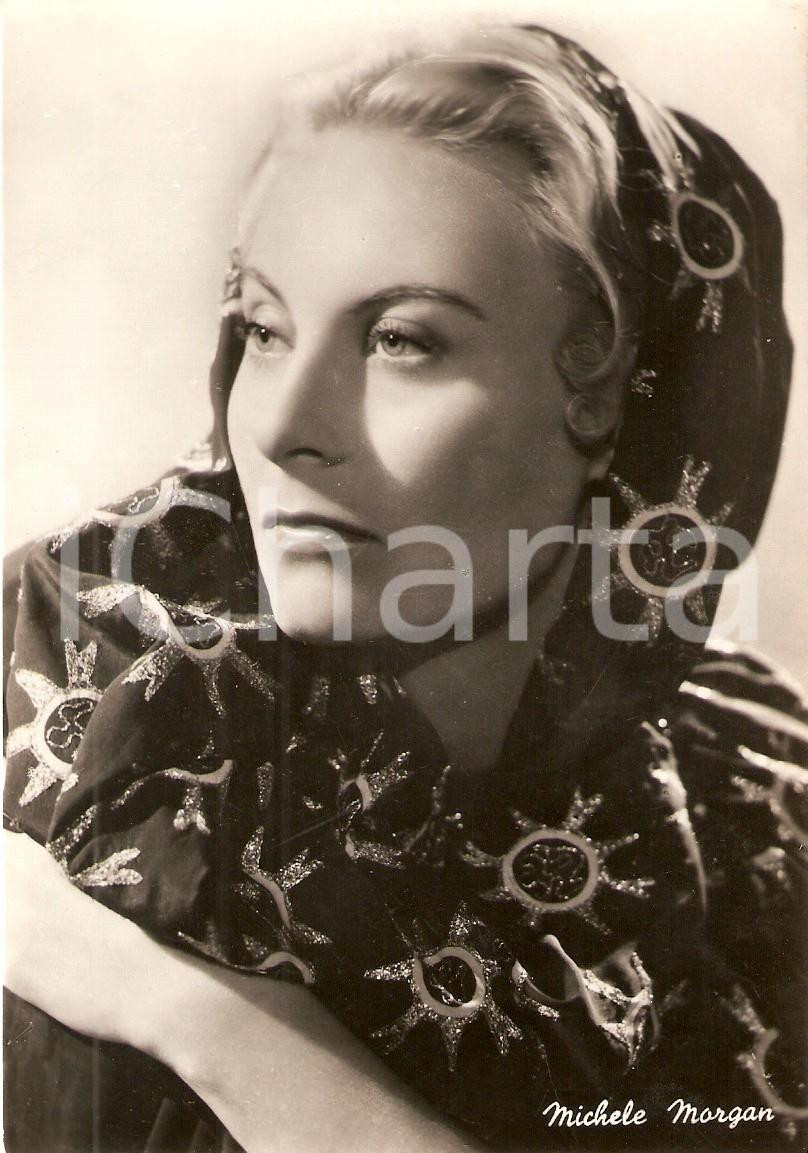 Cartolina originale da collezione 1955 ca CINEMA Attrice MichÃ¨le MORGAN indossa foulard Cartolina FG NV 1