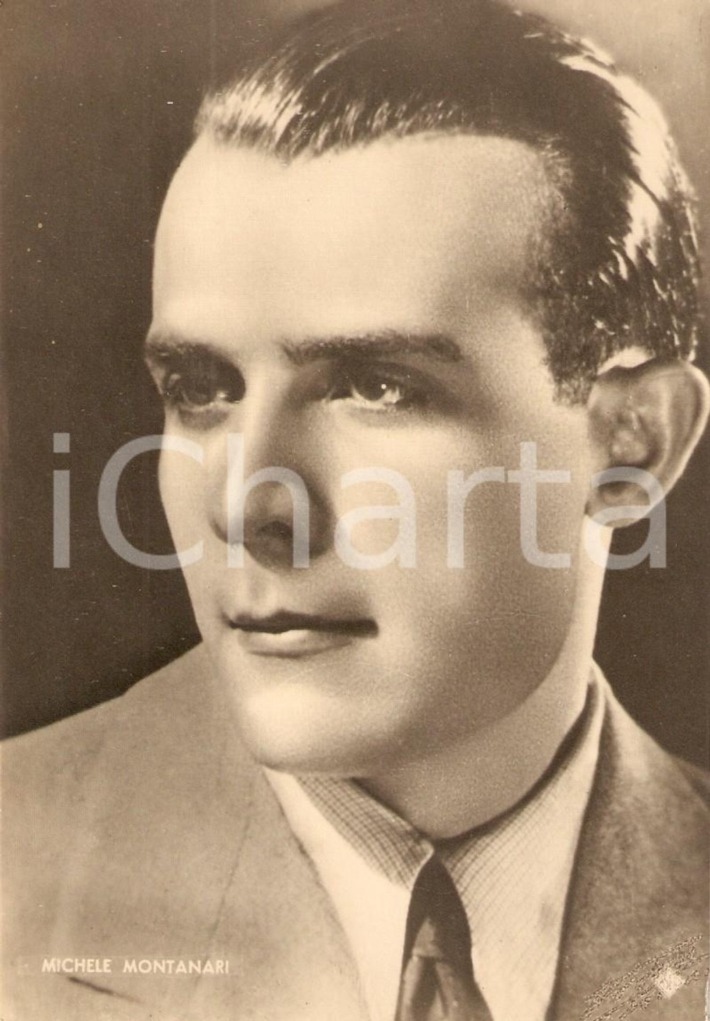 Cartolina originale da collezione 1940 ca MUSICA Ritratto Michele MONTANARI Cantante *Fotografia seriale ASER 1