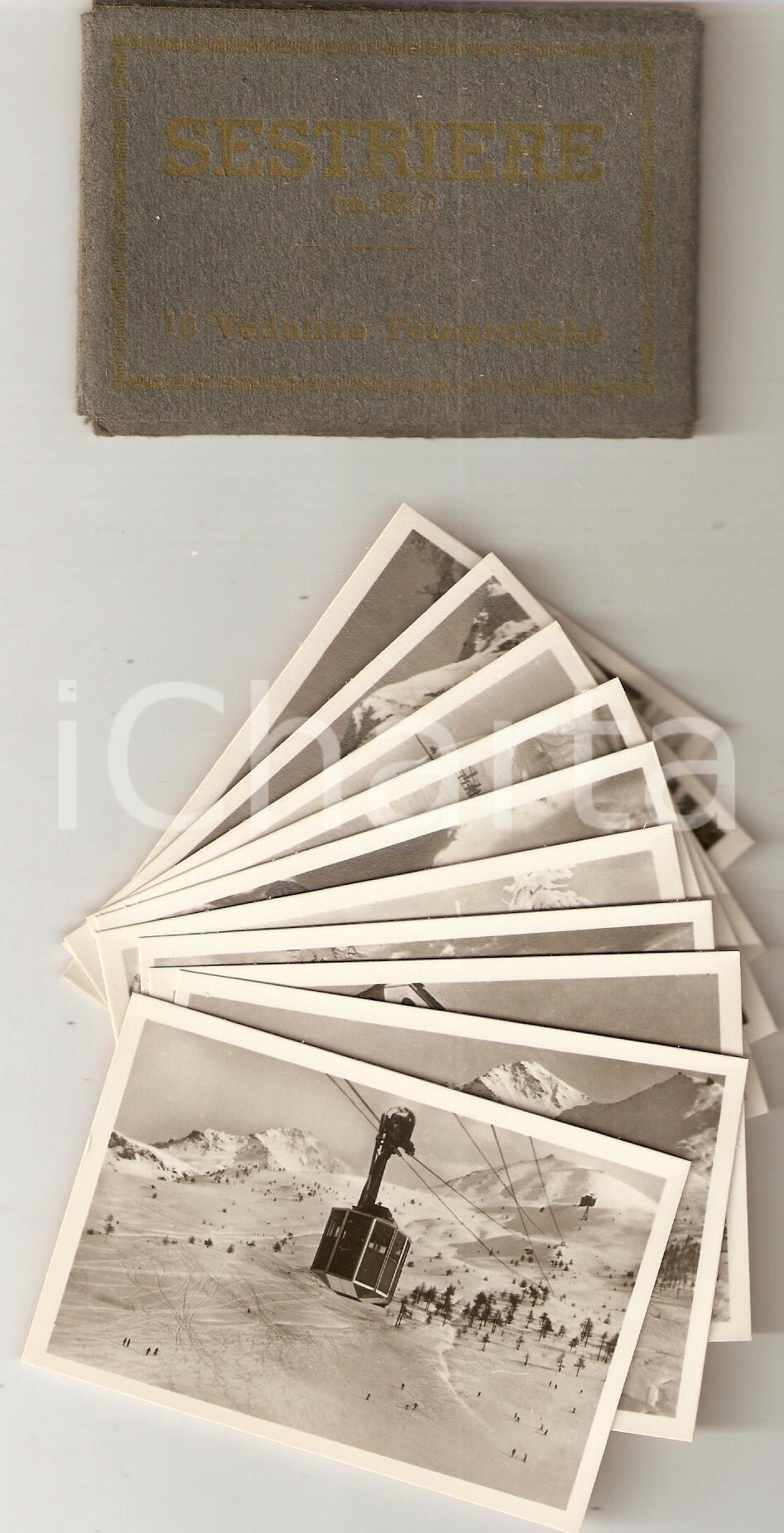 Oggetto da collezione cartaceo 1940 ca SESTRIERE TO Vedute della città 10 fotografie seriali 9 x 6 cm 1