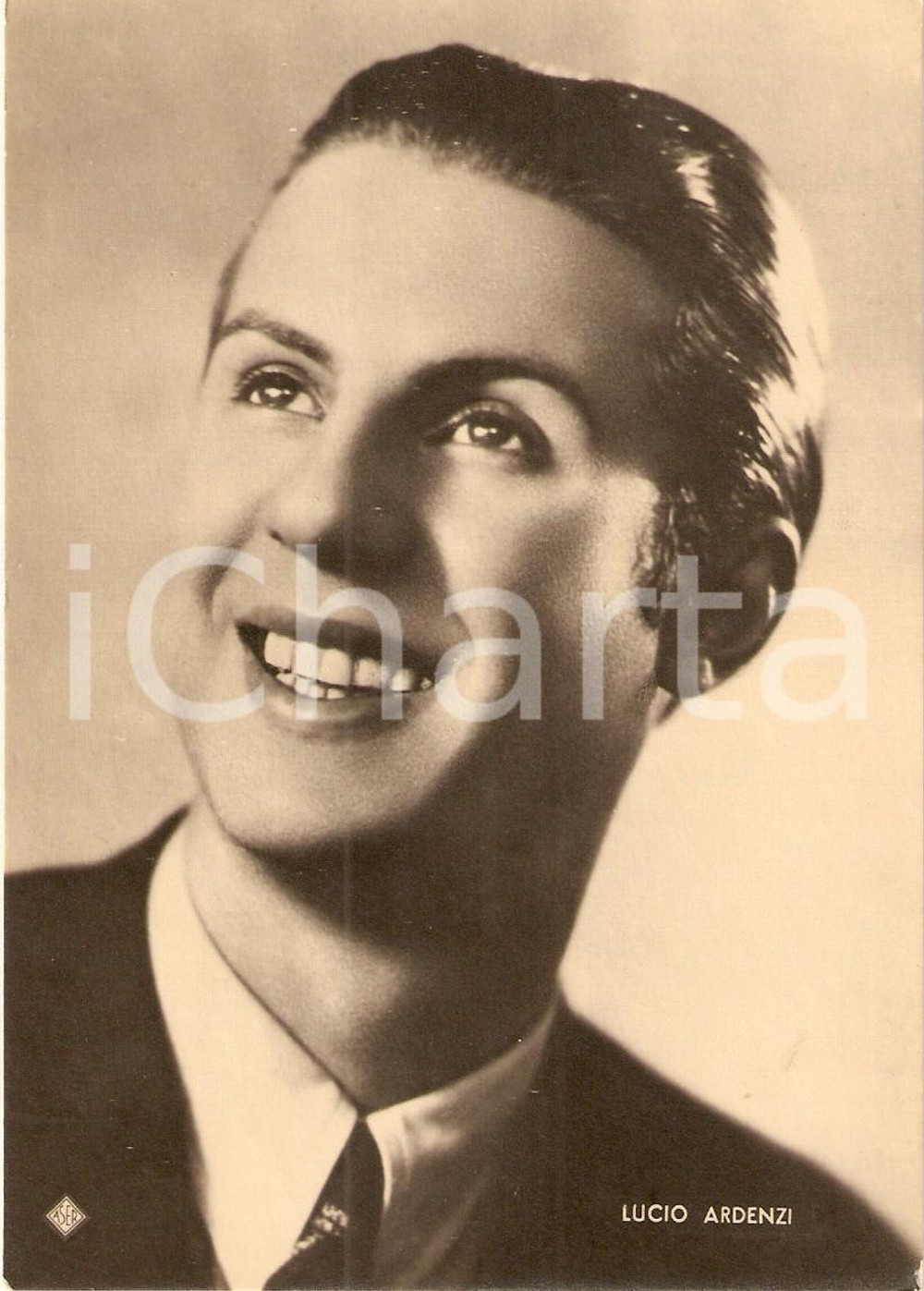 Cartolina originale da collezione 1945 ca CINEMA Attore Lucio ARDENZI Ritratto *Fotografia seriale ASER 1