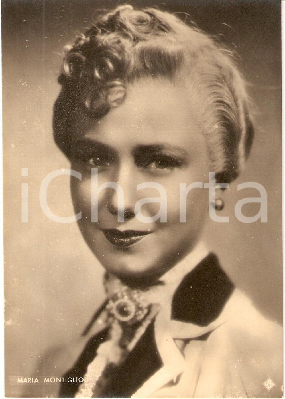 Cartolina originale da collezione 1945 ca CINEMA Attrice Maria MONTIGLIO Ritratto *Fotografia seriale ASER 1