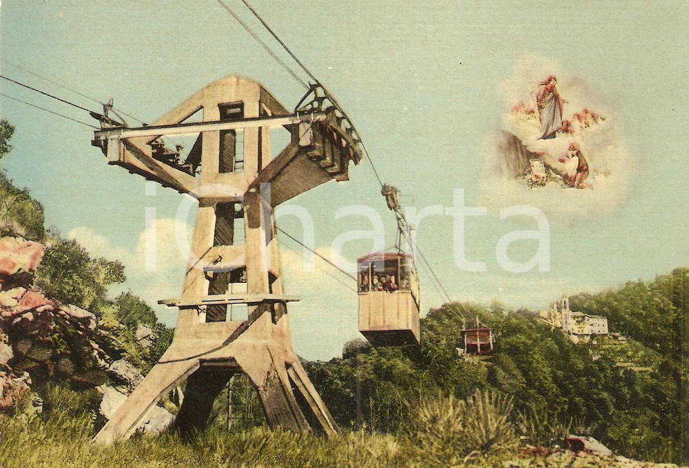 Cartolina originale da collezione 1960 ca RAPALLO Funivia per Santuario Nostra Signora MONTALLEGRO Cartolina 1 1