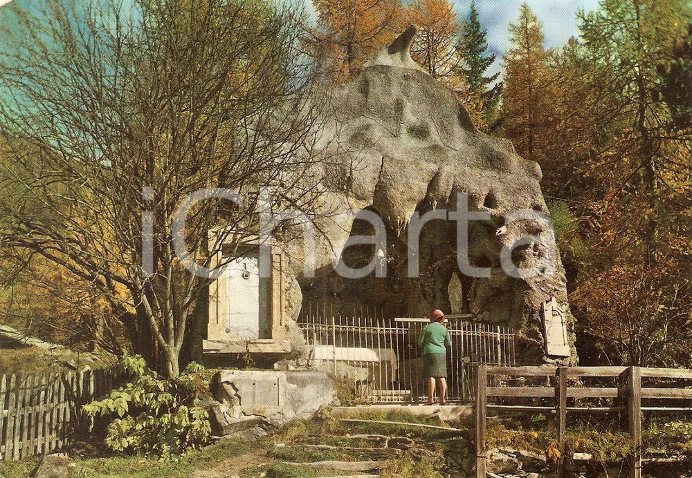 Cartolina originale da collezione 1970 ca AYAS (AO) Frazione SAINT JACQUES Notre Dame de Lourdes *Cartolina FG NV 1
