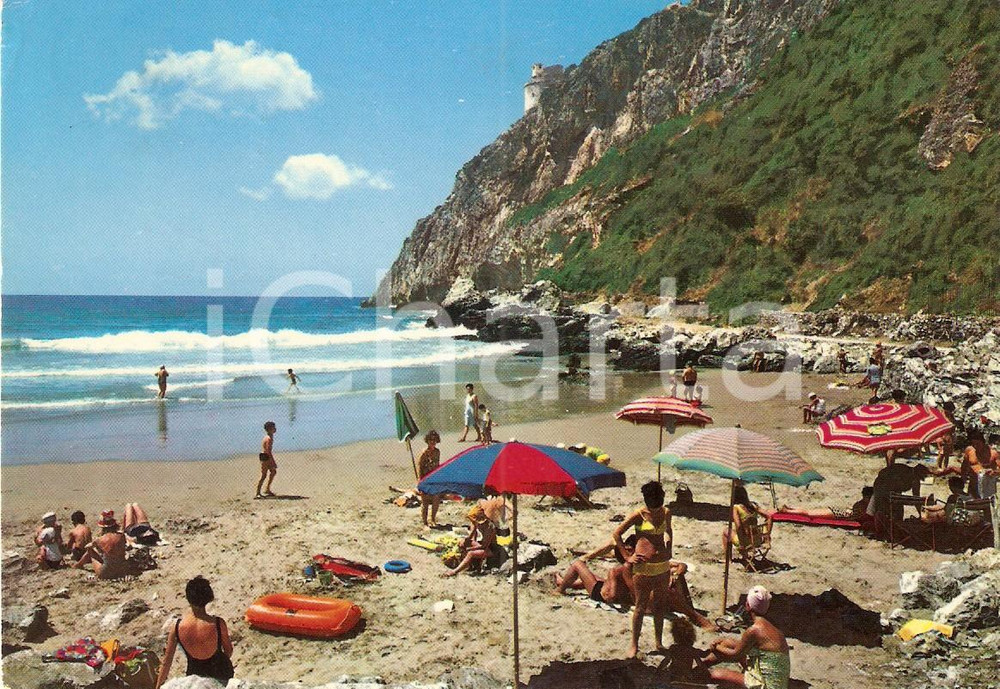 Cartolina originale da collezione 1970 SAN FELICE CIRCEO (LT) Spiaggia e scogliera di TORRE FICO Cartolina VINTAGE 1