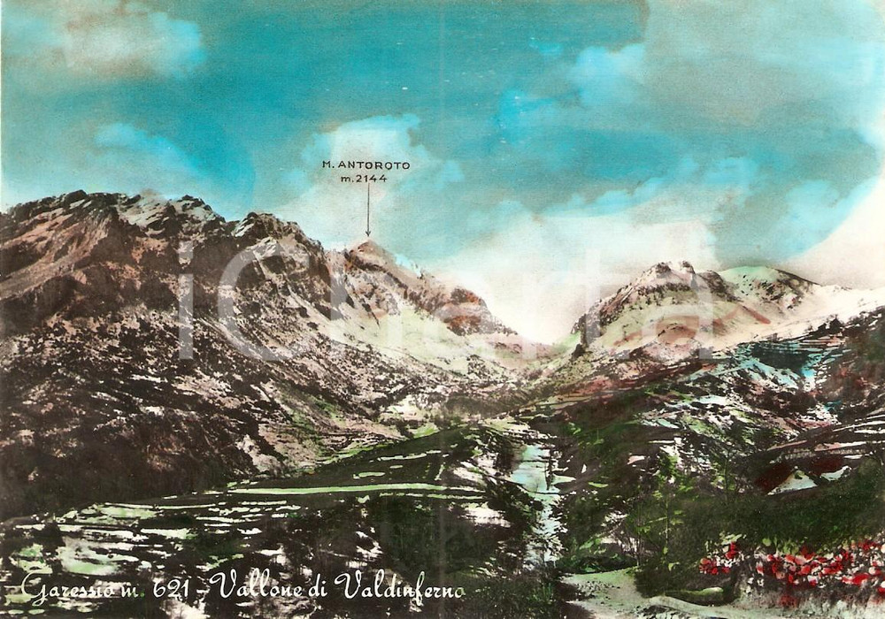 Cartolina originale da collezione 1950 ca GARESSIO (CN) Vallone di VALDINFERNO Monte Antoroto *Cartolina FG NV 1