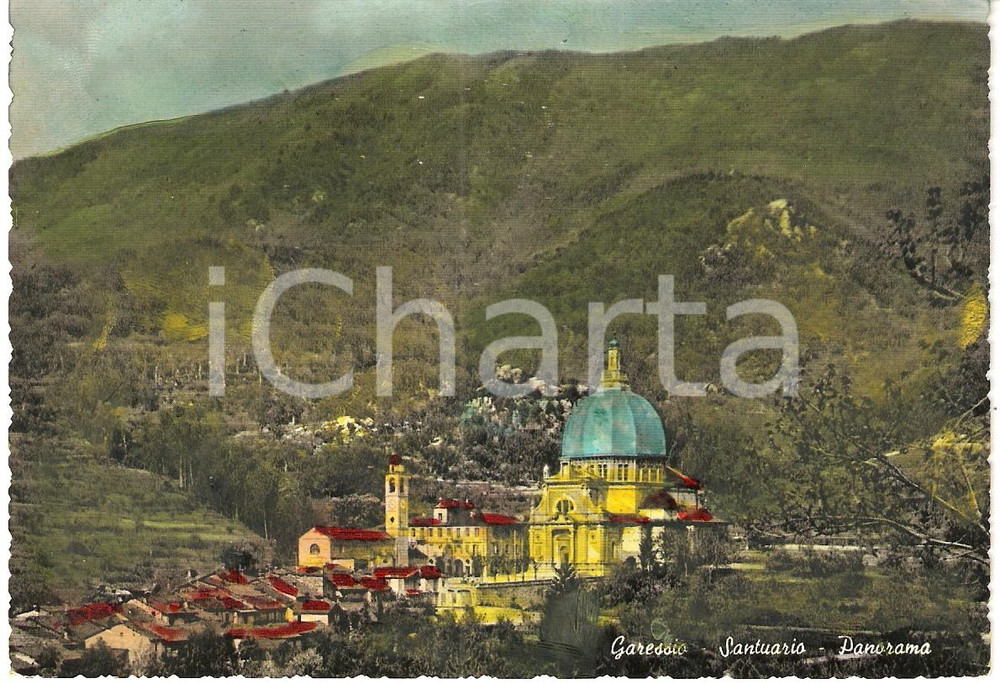 Cartolina originale da collezione 1950 ca GARESSIO CN Santuario Beata Vergine delle Grazie Panorama Cartolina 1