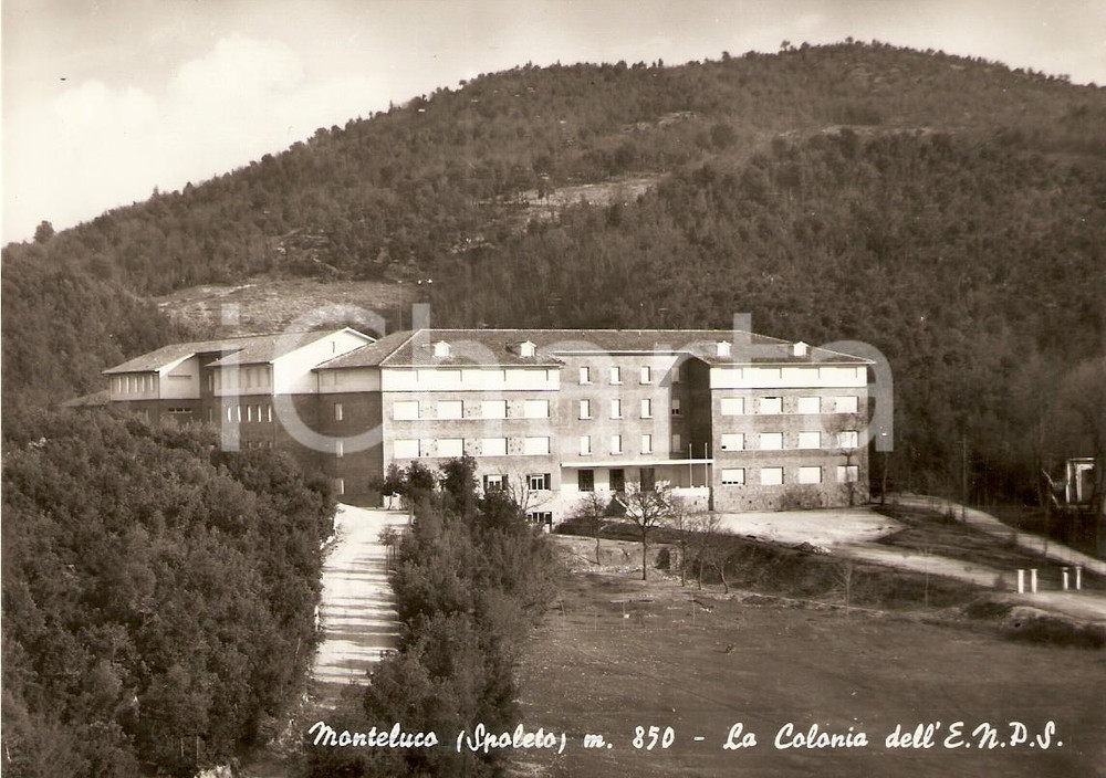 Cartolina originale da collezione 1950 ca SPOLETO Frazione MONTELUCO PG Colonia dell  ENPAS Cartolina FG NV 1