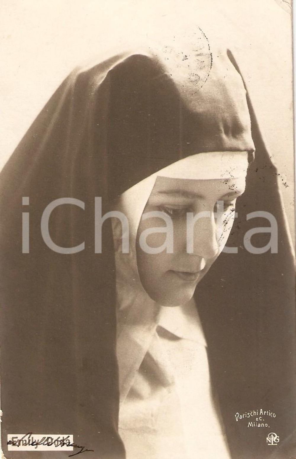 Cartolina originale da collezione 1902 CINEMA Actress Emily DODA dressed like a nun *Cartolina FP VG 1