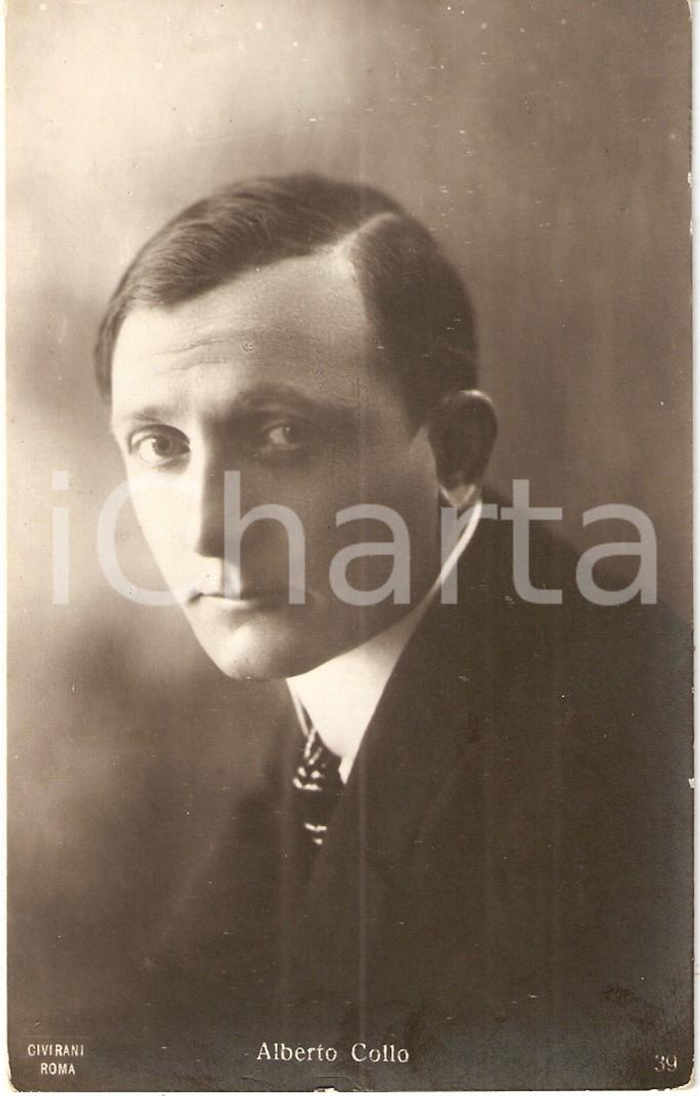 Cartolina originale da collezione 1920 ca CINEMA Attore Alberto COLLO Ritratto *Cartolina 1