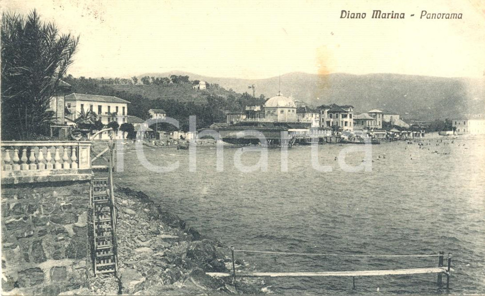 Cartolina originale da collezione 1920 ca DIANO MARINA IM Veduta panoramica dal mare Cartolina FP VG 1